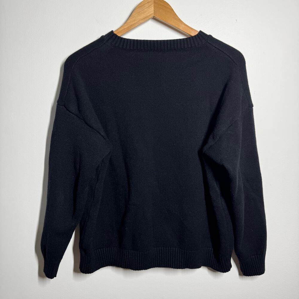 Source Unknown Navy Crewneck Sweater with American Flag Patch - Picture 2 of 3
